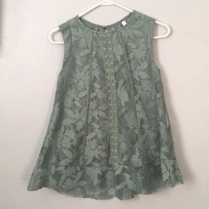 Target Green Lace Tank Top